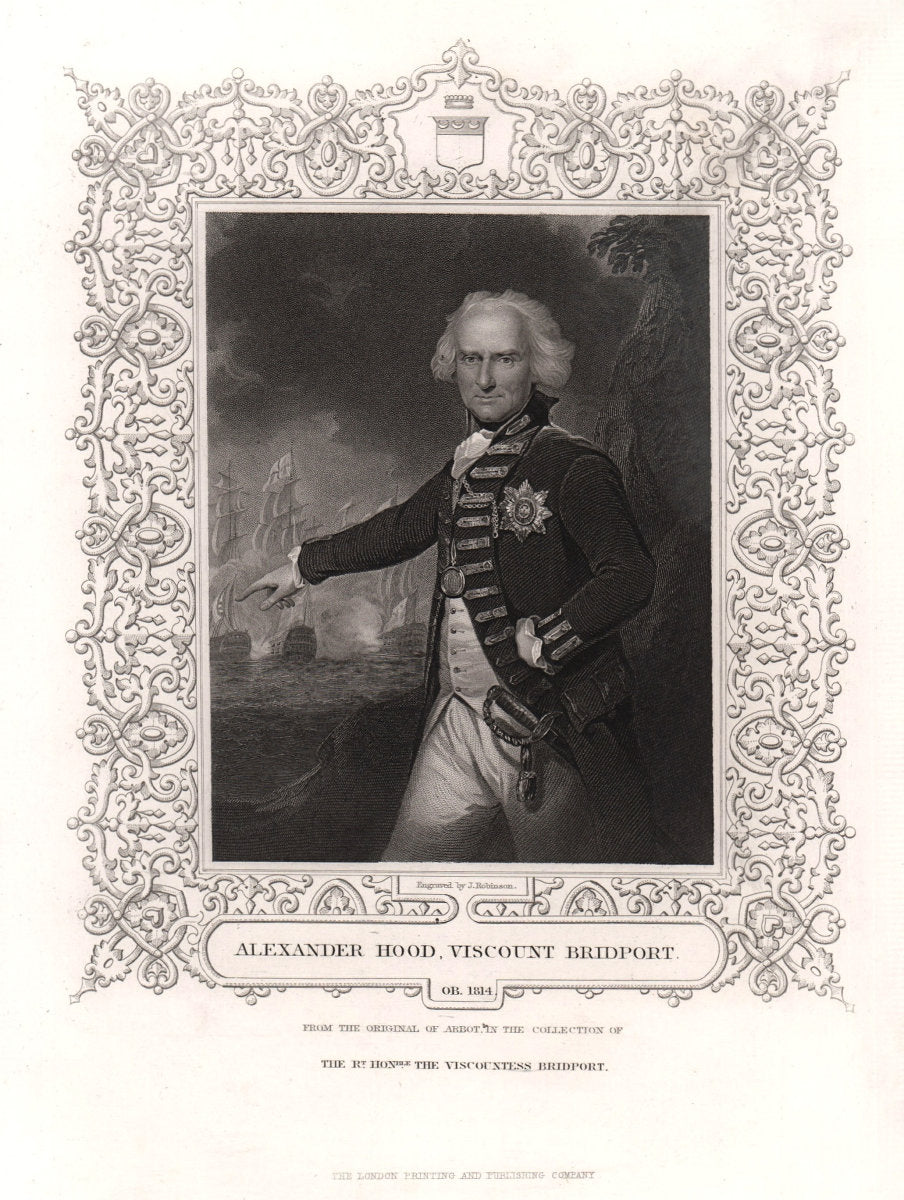 Alexander Hood, 1st Viscount Bridport (1726-1814). After Abbot. TALLIS c1855